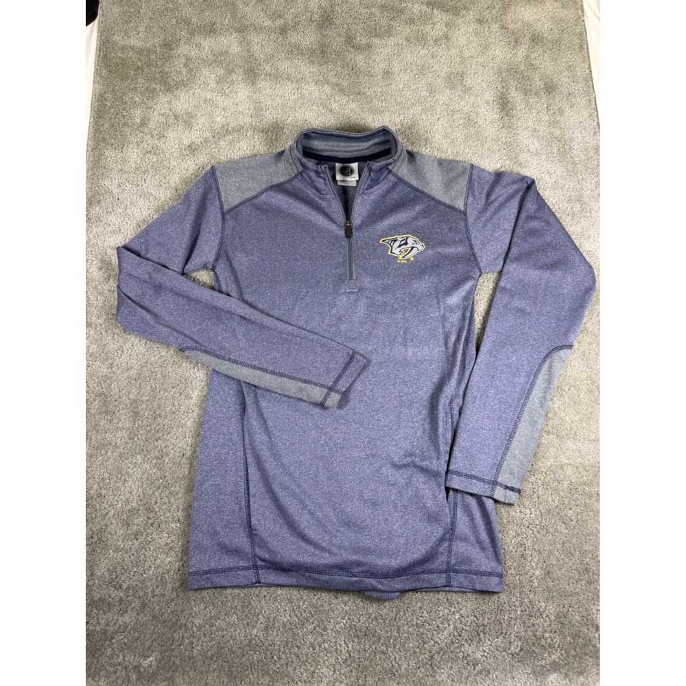 NHL Nashville Predators Quarter Zip Pullover Purple Heather Mens Small S 1145318